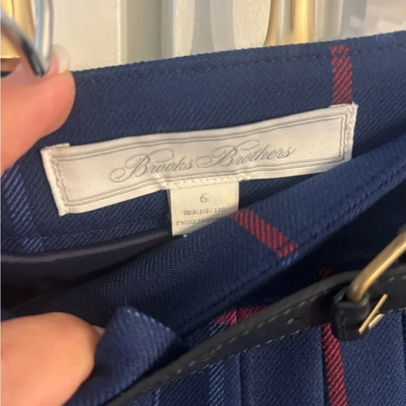 Brooks Brothers Navy Tartan A-Line Skirt - Picture 2 of 6